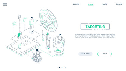 Aufkleber - Targeting - line design style isometric web banner