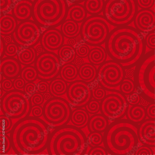 Swirl texture in red over background. Squared.