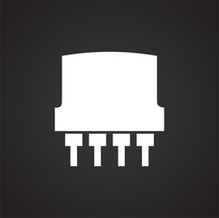 Poster - Computer chip related icon on background for graphic and web design. Simple illustration. Internet concept symbol for website button or mobile app.