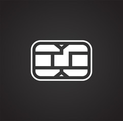 Poster - Computer chip related icon on background for graphic and web design. Simple illustration. Internet concept symbol for website button or mobile app.