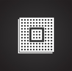 Poster - Computer chip related icon on background for graphic and web design. Simple illustration. Internet concept symbol for website button or mobile app.