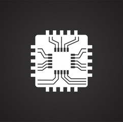 Poster - Computer chip related icon on background for graphic and web design. Simple illustration. Internet concept symbol for website button or mobile app.