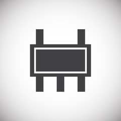 Poster - Computer chip related icon on background for graphic and web design. Simple illustration. Internet concept symbol for website button or mobile app.