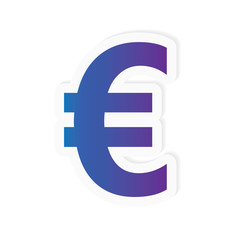 euro gradient icon- vector illustration