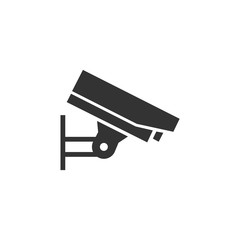 Fototapete - Fixed CCTV, Security Camera icon template black color editable. Security Camera symbol Flat vector sign isolated on white background. Simple vector illustration for graphic and web design.