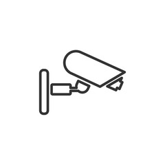 Poster - Fixed CCTV, Security Camera icon template black color editable. Security Camera symbol Flat vector sign isolated on white background. Simple vector illustration for graphic and web design.