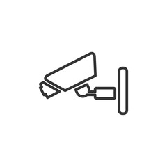 Poster - Fixed CCTV, Security Camera icon template black color editable. Security Camera symbol Flat vector sign isolated on white background. Simple vector illustration for graphic and web design.