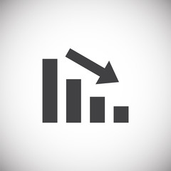 Poster - Down chart icon on background for graphic and web design. Simple illustration. Internet concept symbol for website button or mobile app.