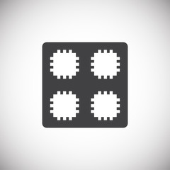 Poster - Computer chip related icon on background for graphic and web design. Simple illustration. Internet concept symbol for website button or mobile app.