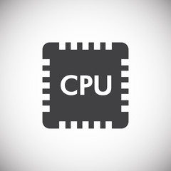 Poster - Computer chip related icon on background for graphic and web design. Simple illustration. Internet concept symbol for website button or mobile app.