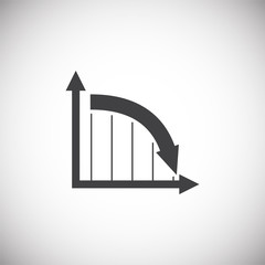 Poster - Down chart icon on background for graphic and web design. Simple illustration. Internet concept symbol for website button or mobile app.
