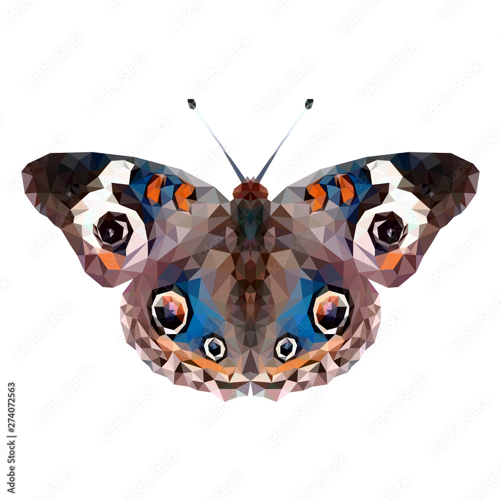 Minimalistic butterfly silhouette with brown wings orange and white ...