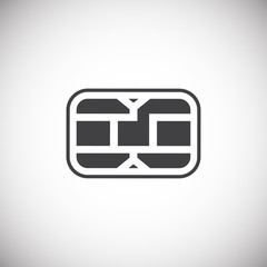 Poster - Computer chip related icon on background for graphic and web design. Simple illustration. Internet concept symbol for website button or mobile app.