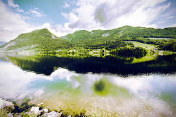 Sticker - Reflection of clouds in water