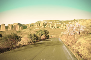 Canvas Print - Road leading to canyon