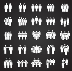 Poster - Business people related icons set on background for graphic and web design. Simple illustration. Internet concept symbol for website button or mobile app.