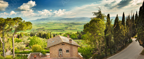 Fotomural Landscape in Tuscany, Italy. Valley Val d Orcia