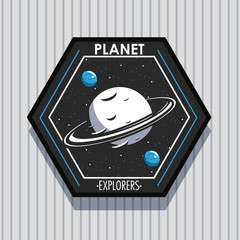 Canvas Print - Space explorer patch emblem design