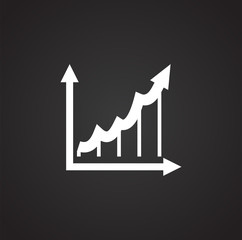 Fototapete - Up grow chart icon on background for graphic and web design. Simple illustration. Internet concept symbol for website button or mobile app.