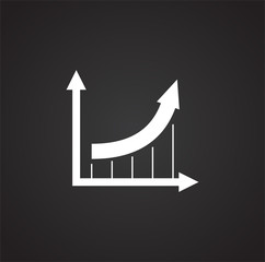 Fototapete - Up grow chart icon on background for graphic and web design. Simple illustration. Internet concept symbol for website button or mobile app.