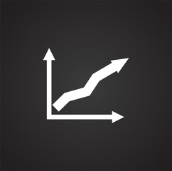 Fototapete - Up grow chart icon on background for graphic and web design. Simple illustration. Internet concept symbol for website button or mobile app.