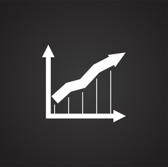 Fototapete - Up grow chart icon on background for graphic and web design. Simple illustration. Internet concept symbol for website button or mobile app.