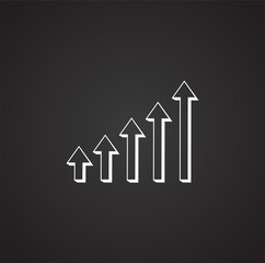 Fototapete - Up grow chart icon on background for graphic and web design. Simple illustration. Internet concept symbol for website button or mobile app.