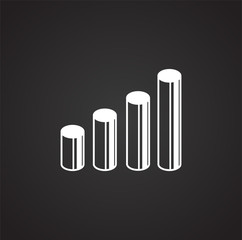 Fototapete - Up grow chart icon on background for graphic and web design. Simple illustration. Internet concept symbol for website button or mobile app.