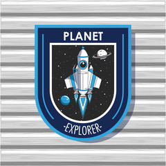 Canvas Print - Space explorer patch emblem design