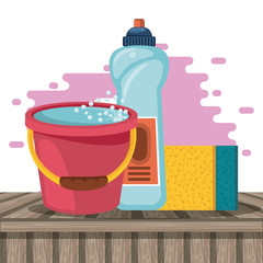 Sticker - Cleaning products for home cartoons