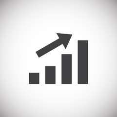 Fototapete - Up grow chart icon on background for graphic and web design. Simple illustration. Internet concept symbol for website button or mobile app.