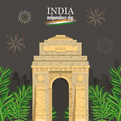 Sticker - India independence day card colorful