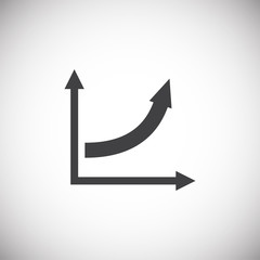 Fototapete - Up grow chart icon on background for graphic and web design. Simple illustration. Internet concept symbol for website button or mobile app.