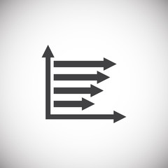 Fototapete - Up grow chart icon on background for graphic and web design. Simple illustration. Internet concept symbol for website button or mobile app.