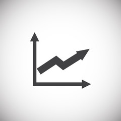 Fototapete - Up grow chart icon on background for graphic and web design. Simple illustration. Internet concept symbol for website button or mobile app.