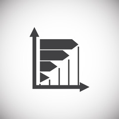 Fototapete - Up grow chart icon on background for graphic and web design. Simple illustration. Internet concept symbol for website button or mobile app.