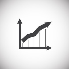 Fototapete - Up grow chart icon on background for graphic and web design. Simple illustration. Internet concept symbol for website button or mobile app.