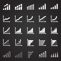 Fototapete - Up grow chart icons set on background for graphic and web design. Simple illustration. Internet concept symbol for website button or mobile app.