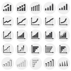Fototapete - Up grow chart icons set on background for graphic and web design. Simple illustration. Internet concept symbol for website button or mobile app.