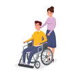 © Pavlo Plakhotia - Helping disabled individual vector illustration