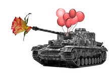  Panzer Mit Blume Und Luftballons