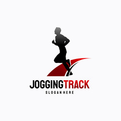 Wall Mural - jogging track silhouette logo designs, man running logo