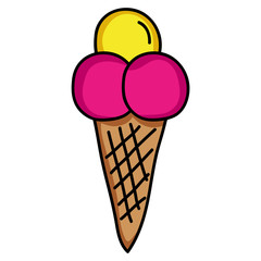 Sticker - delicious ice cream in cone