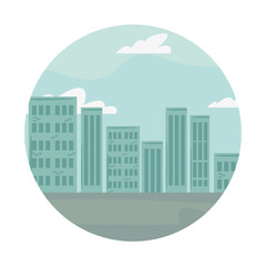 Poster - cityscape urban city buildings icon vector ilustration