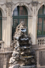 Wall Mural - The Fountain in Palace Zwinger (Der Dresdner Zwinger) is a palace in Dresden, eastern Germany, built in Baroque style.