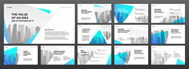 Wall Mural - powerpoint presentation templates set. use for modern keynote presentation background, brochure desi