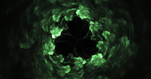 3D Rendering Abstract Green Fractal Light Background
