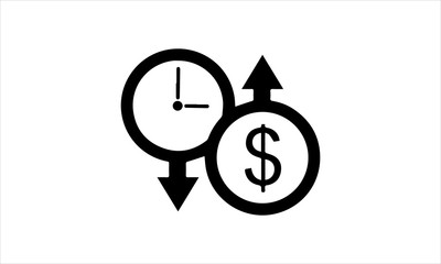 Wall Mural - Time is money, investment return, fast loan, easy money, cash back concept, stock market, time management, interest rate, revenue increase, long term finance plan, instant payment, vector line icon