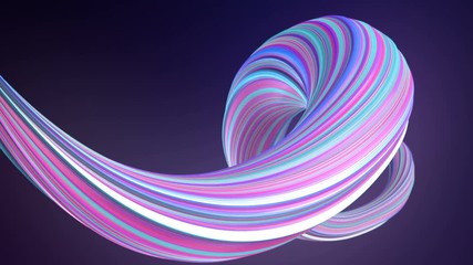 Poster - Violet and pink colored twisted shape motion graphics background. Computer generated abstract geometric 3D render loop animation. 4K, Ultra HD resolution.