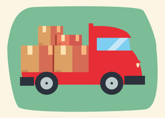 Poster - truck fast delivery logistic icon vectorillustrate